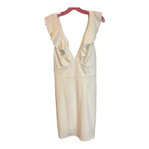 NWT db Studio David's‎ Bridal Ivory Dress Ruffled V Neck Sleeveless Size 10